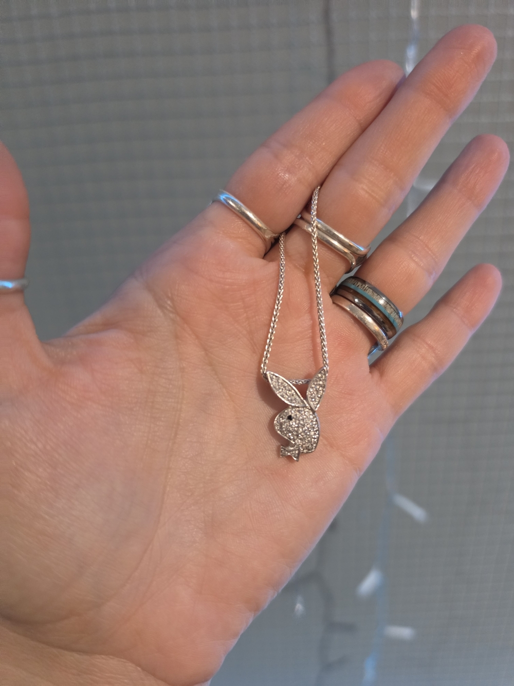 Silver Crystal Bunny Pendant Necklace - Women's Jewelry